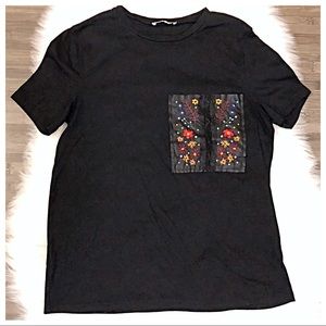 SOLD 🚫 Black Zara Pocket Tee